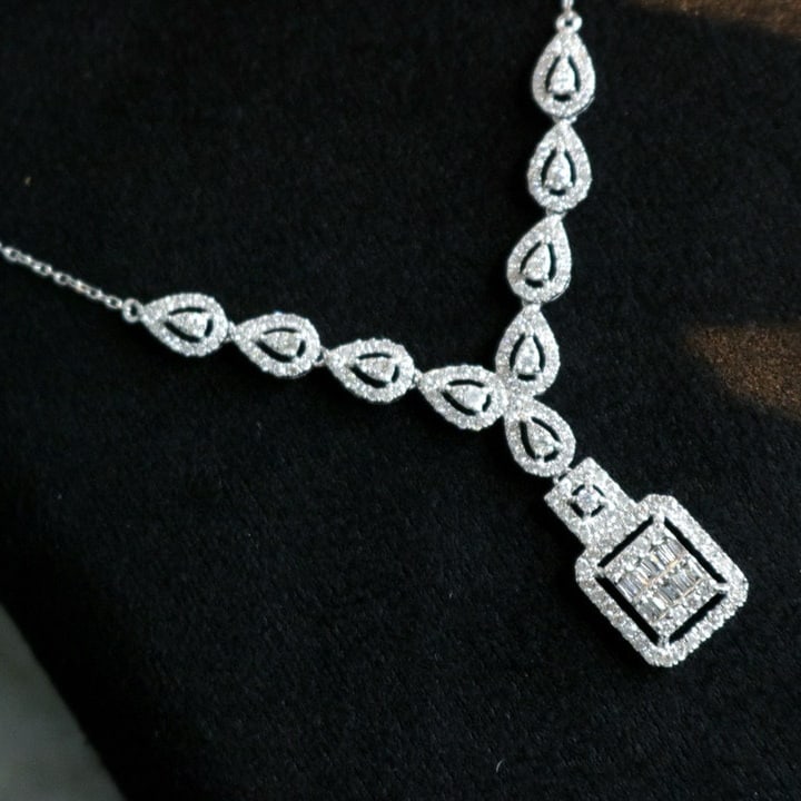 14k Gold 1.15 Ct Natural H Diamond Necklace - 4