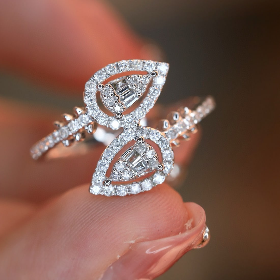 14k Gold 0.45 Ct Natural H Diamond Ring - 2