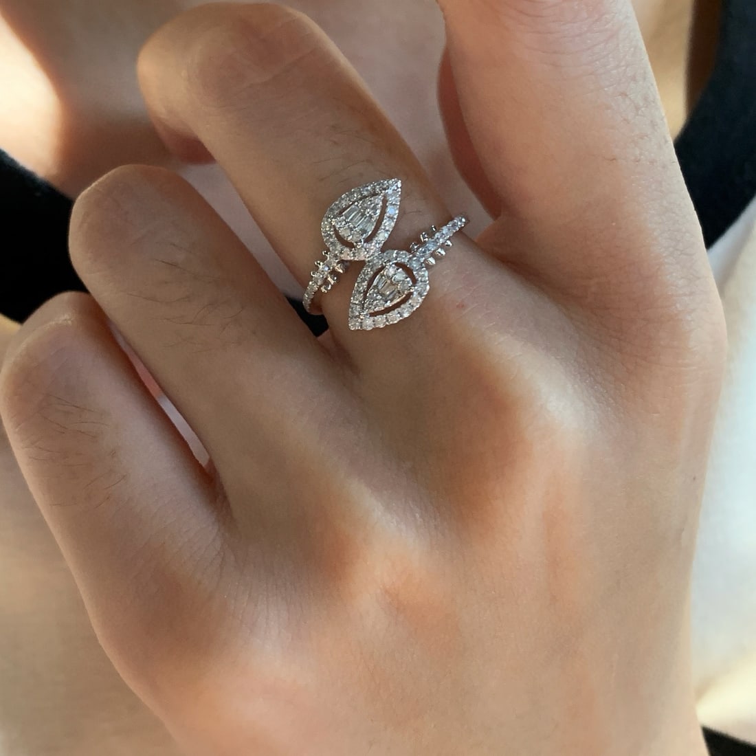 14k Gold 0.45 Ct Natural H Diamond Ring - 6