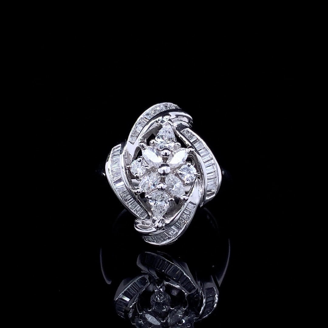 14k Gold 1.15 Ct Natural H Diamond Ring: Ref:230990060 // gold content:14k gold // ring size:7. 25us // // main gemstone:diamond // shape:multiply // carat weight:1. 15ct // clarity grade:vs-si // color:h // treatment:natural // Condition: