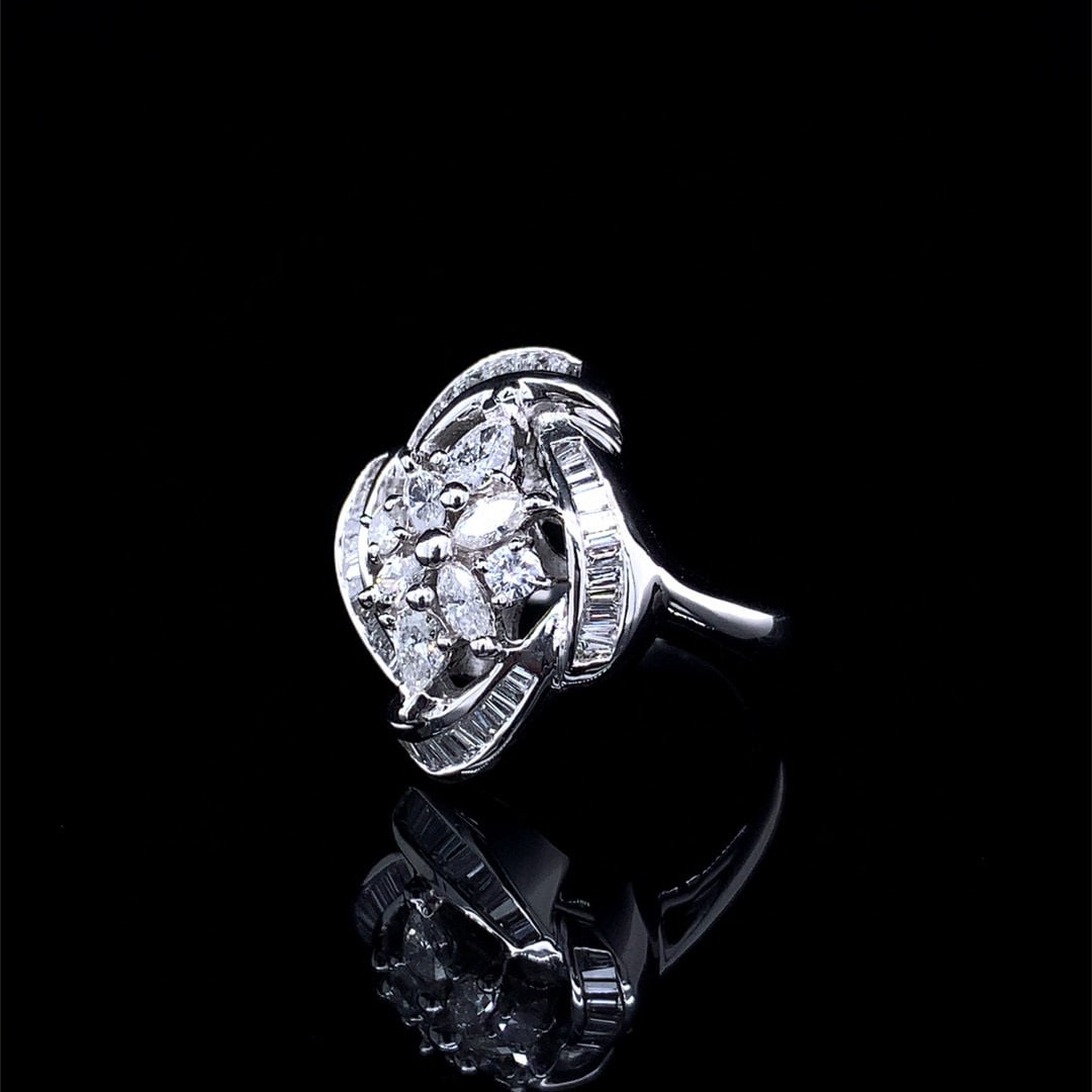 14k Gold 1.15 Ct Natural H Diamond Ring - 3