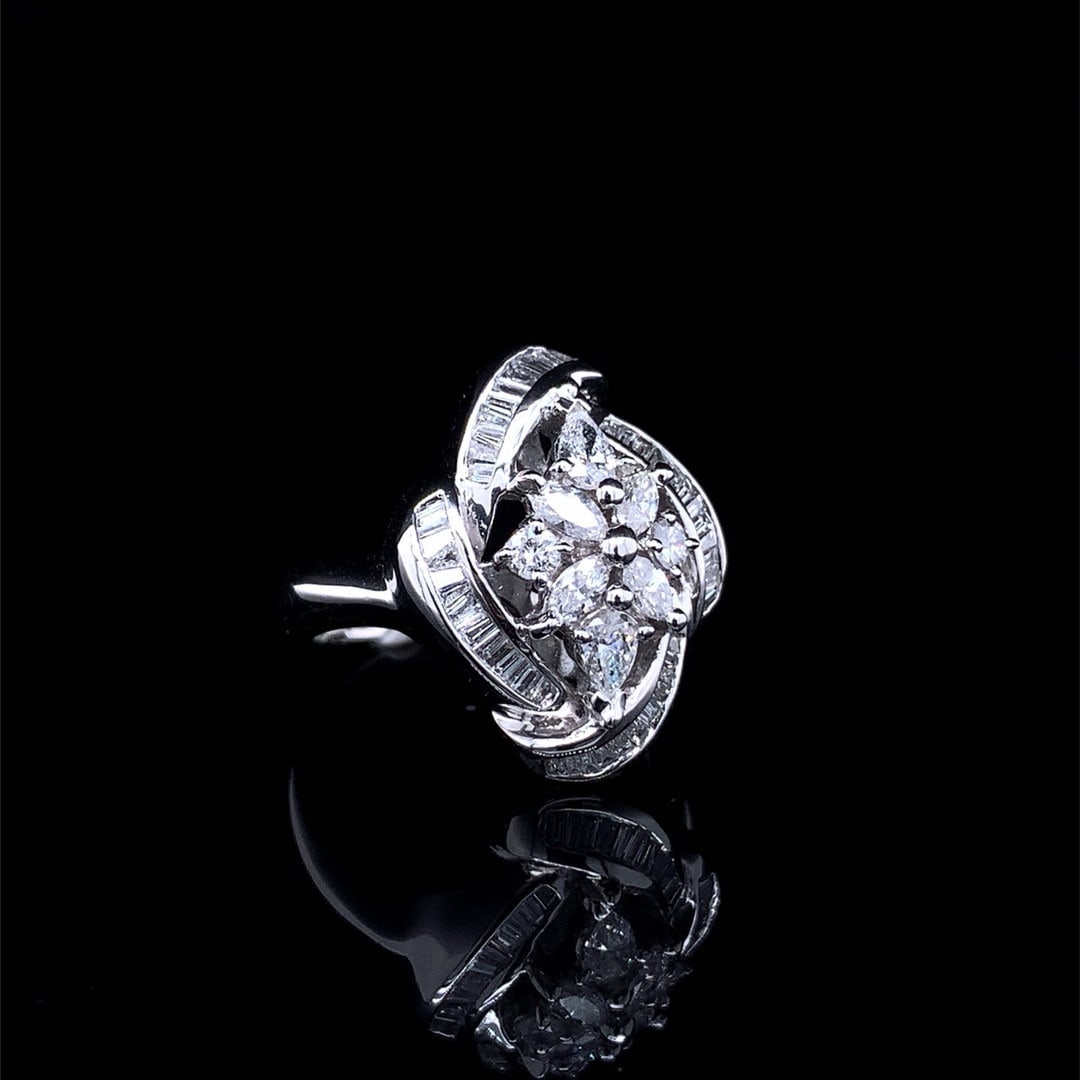 14k Gold 1.15 Ct Natural H Diamond Ring - 4