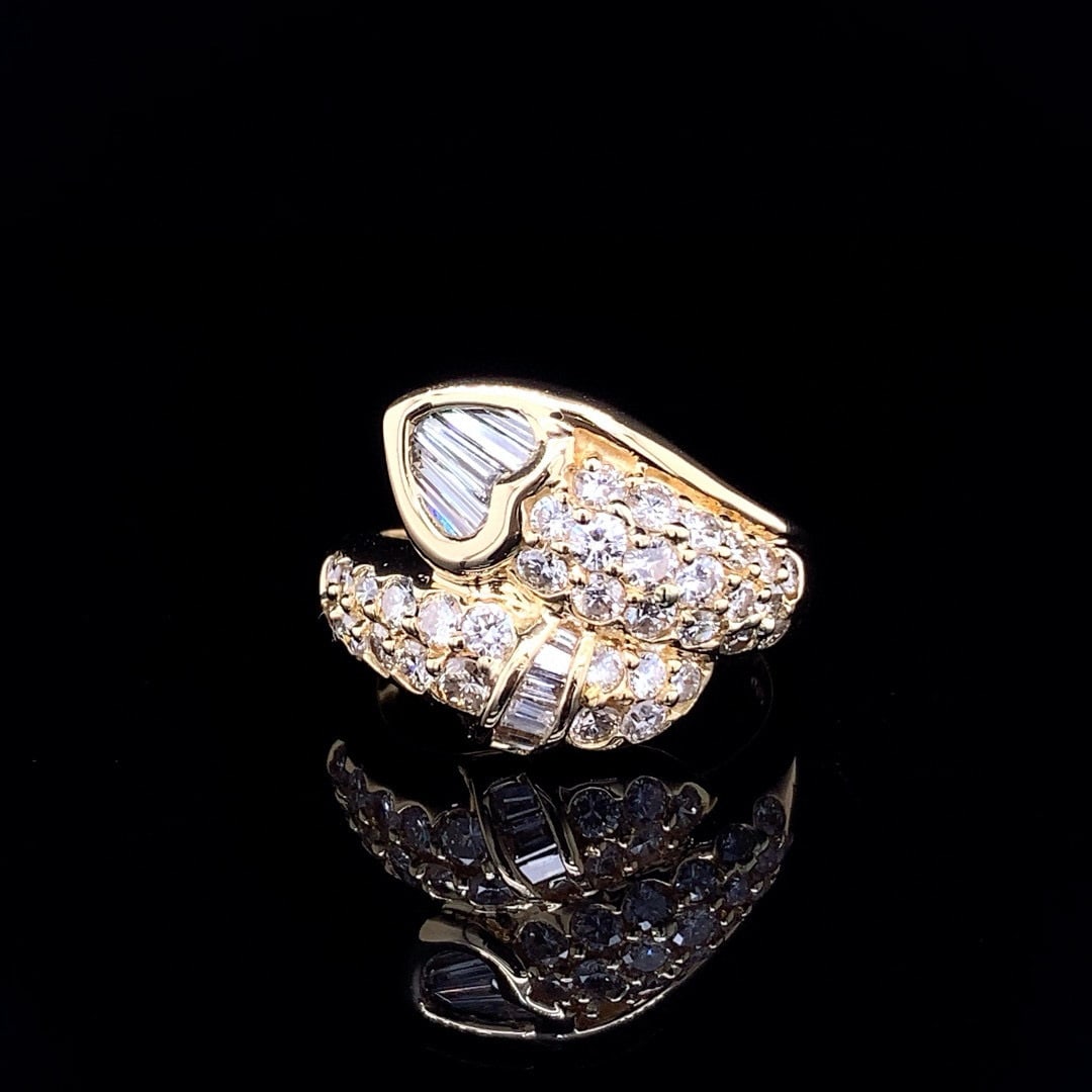 14k Gold 1.49 Ct Natural H Diamond Ring: Ref:230990061 // gold content:14k gold // ring size:7. 25us // // main gemstone:diamond // shape:multiply // carat weight:1. 49ct // clarity grade:vs-si // color:h // treatment:natural // Condition: