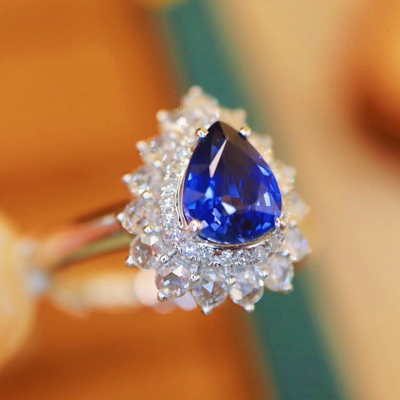 14k Gold 1.69 Ctw Natural Sapphire & Diamond Ring - 2