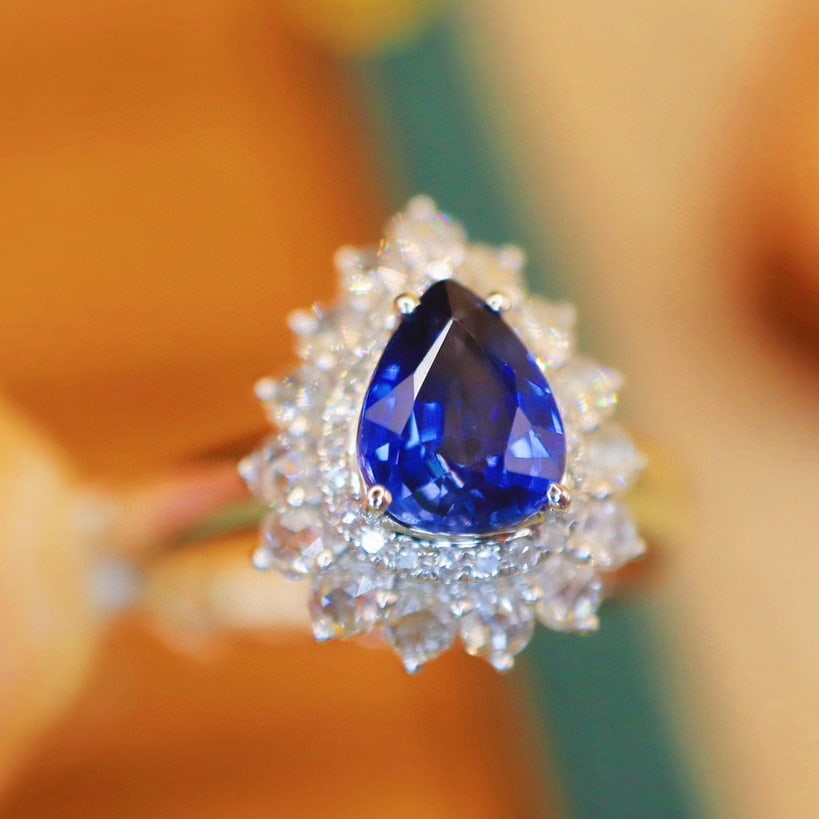 14k Gold 1.69 Ctw Natural Sapphire & Diamond Ring - 3