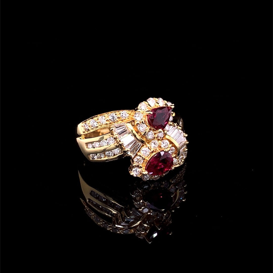 14k Gold 1.66 Ctw Natural Ruby & Diamond Ring - 2