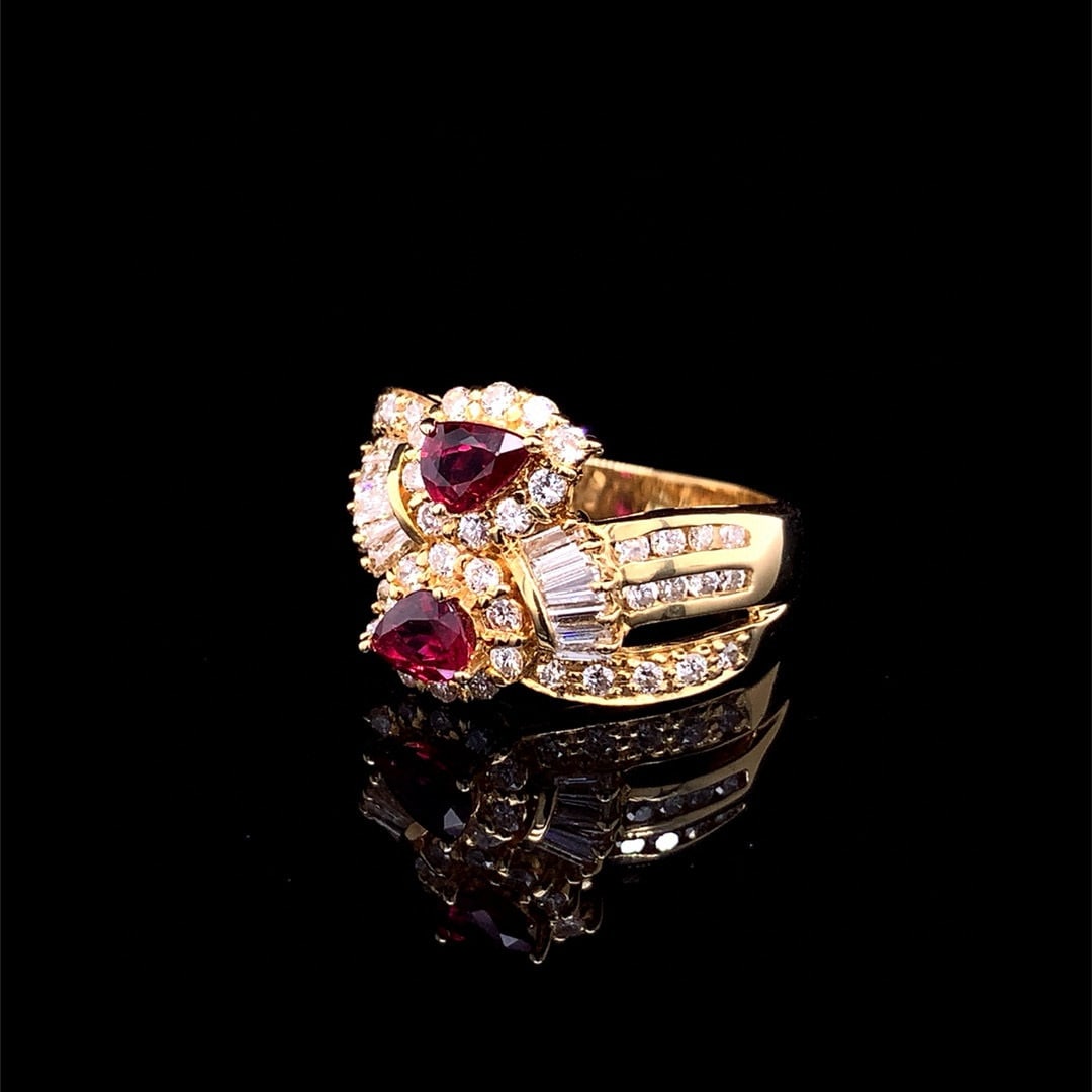 14k Gold 1.66 Ctw Natural Ruby & Diamond Ring - 3