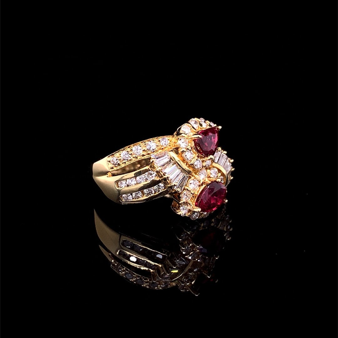 14k Gold 1.66 Ctw Natural Ruby & Diamond Ring - 4