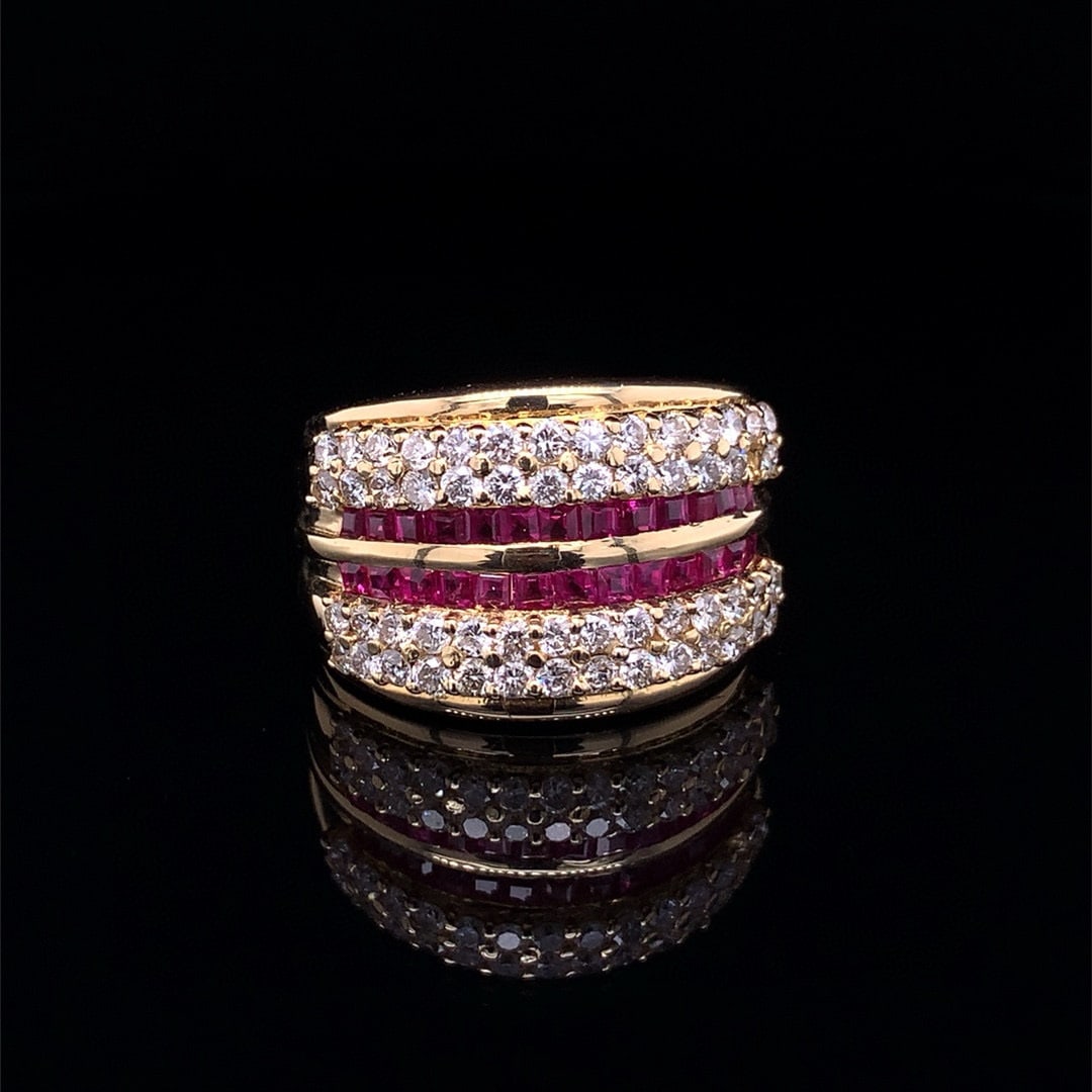 14k Gold 2.28 Ctw Natural Ruby & Diamond Ring - 2