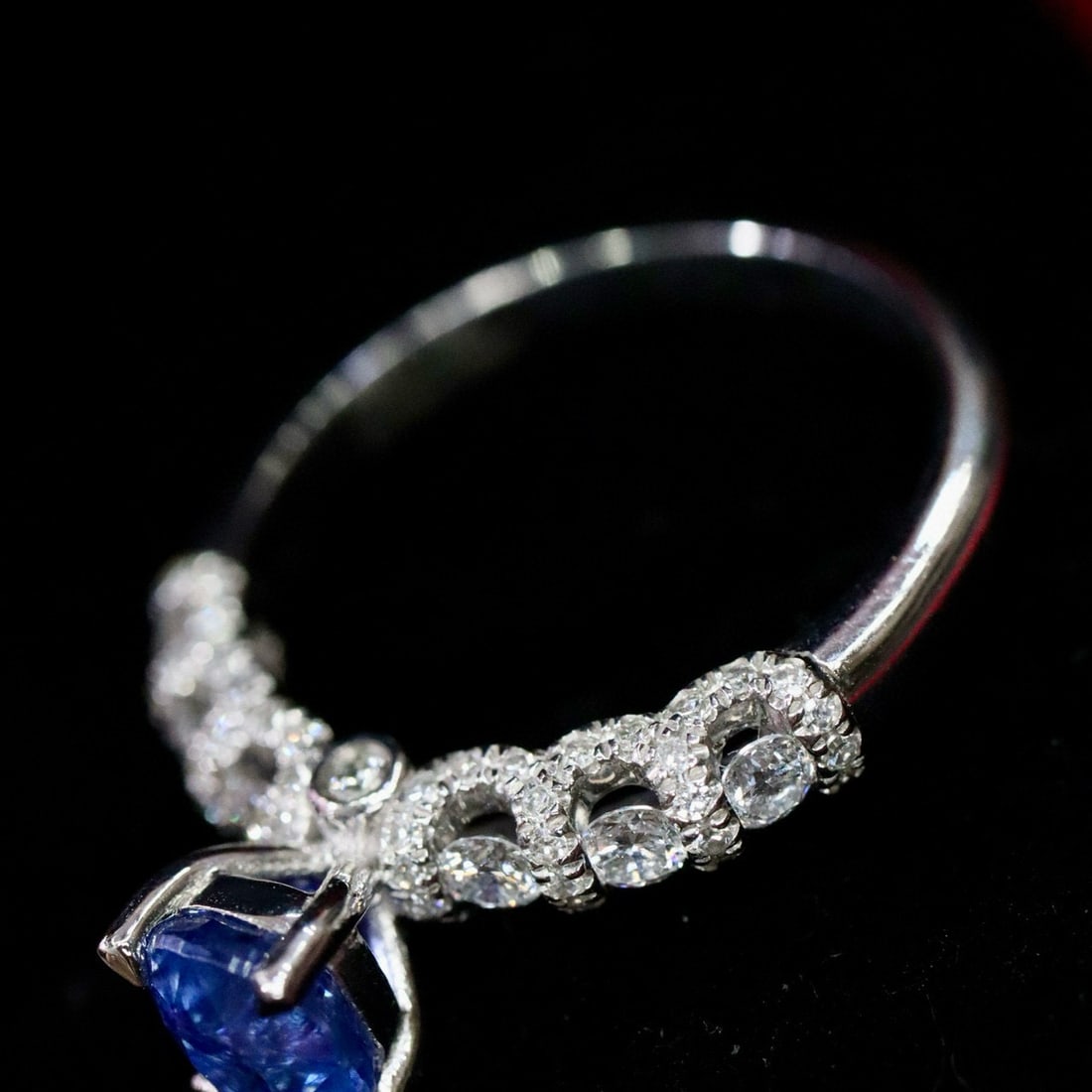14k Gold 1.48 Ctw Natural Sapphire & Diamond Ring - 5