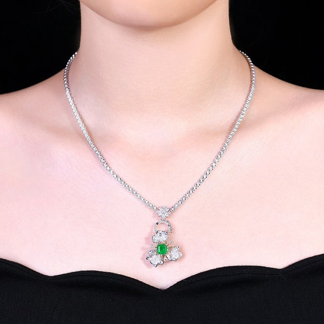 14k Gold 1.94 Ctw Natural Emerald & Diamond Ring/pendant( Without Chain ) - 8