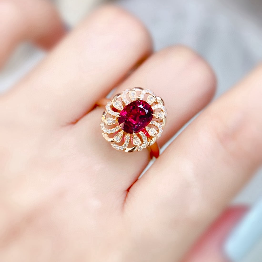 14k Gold 1.71 Ctw Natural Tourmaline & Diamond Ring/pendant( Without Chain ) - 6