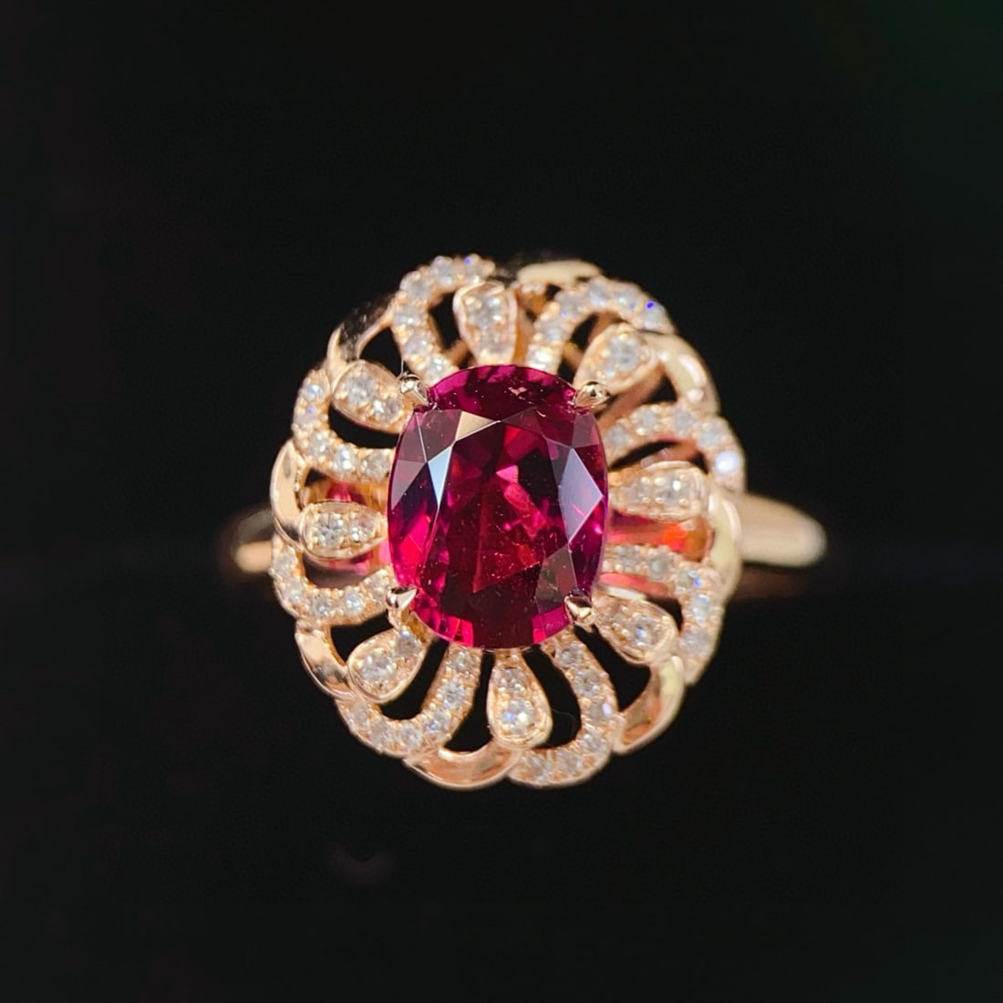 14k Gold 1.71 Ctw Natural Tourmaline & Diamond Ring/pendant( Without Chain ) - 9