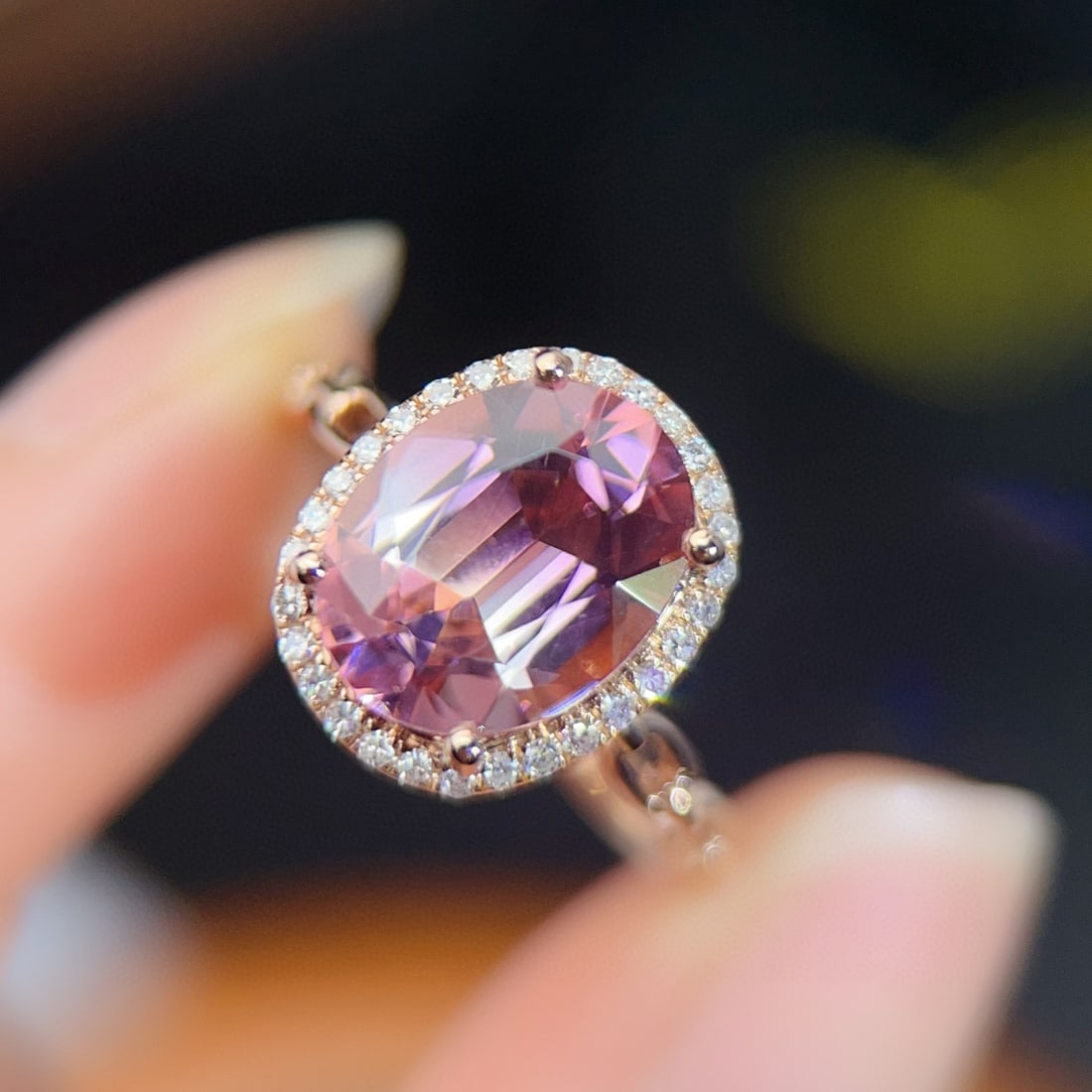 14k Gold 2.85 Ct Natural Tourmaline & Diamond Ring - 4
