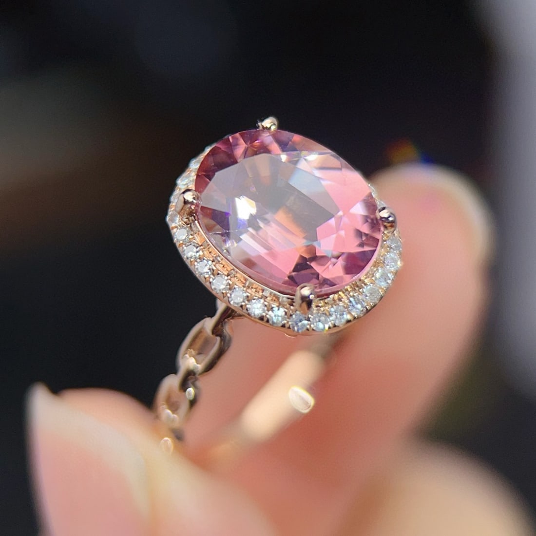 14k Gold 2.85 Ct Natural Tourmaline & Diamond Ring - 5