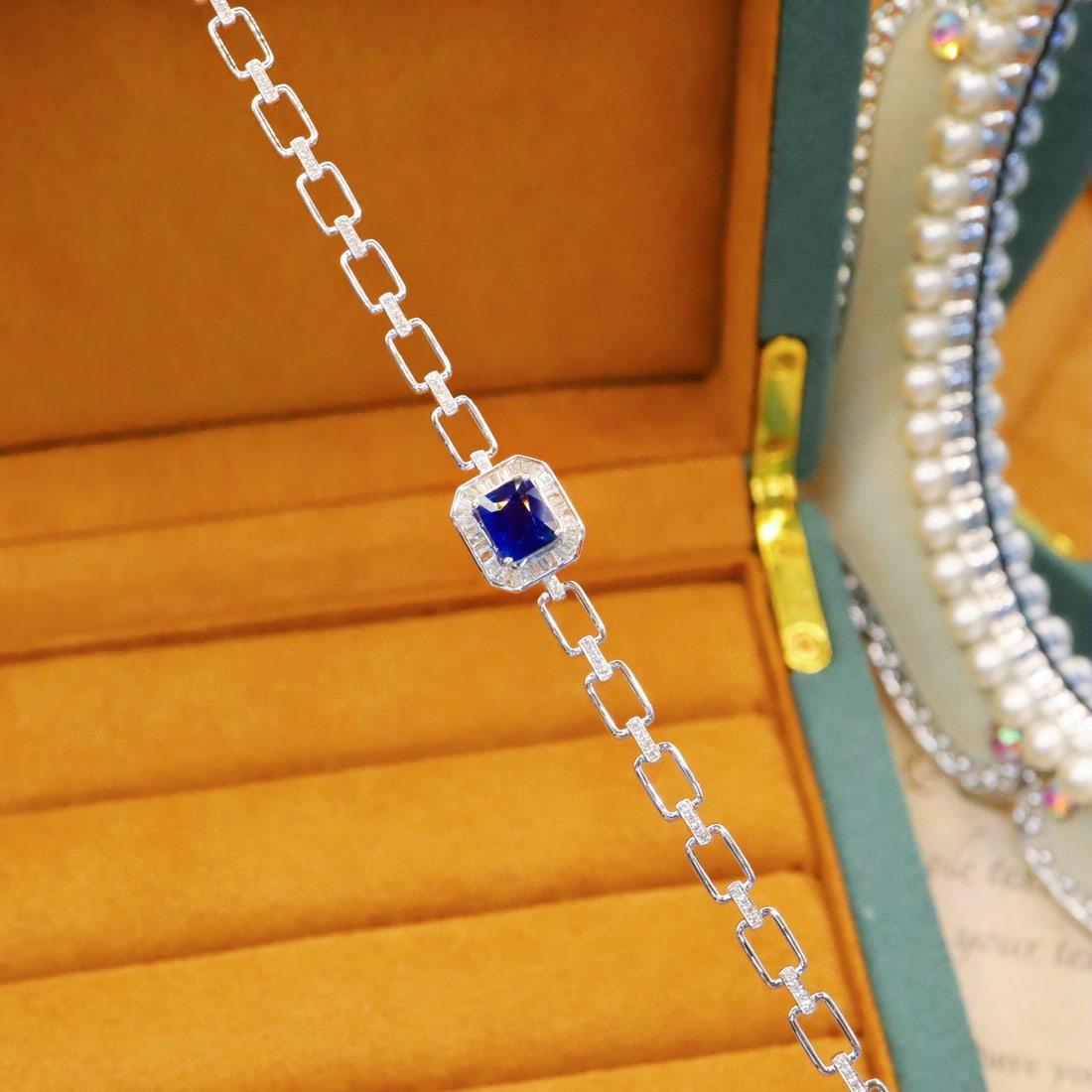 14k Gold 2.06 Ctw Natural Sapphire & Diamond Bracelet - 5