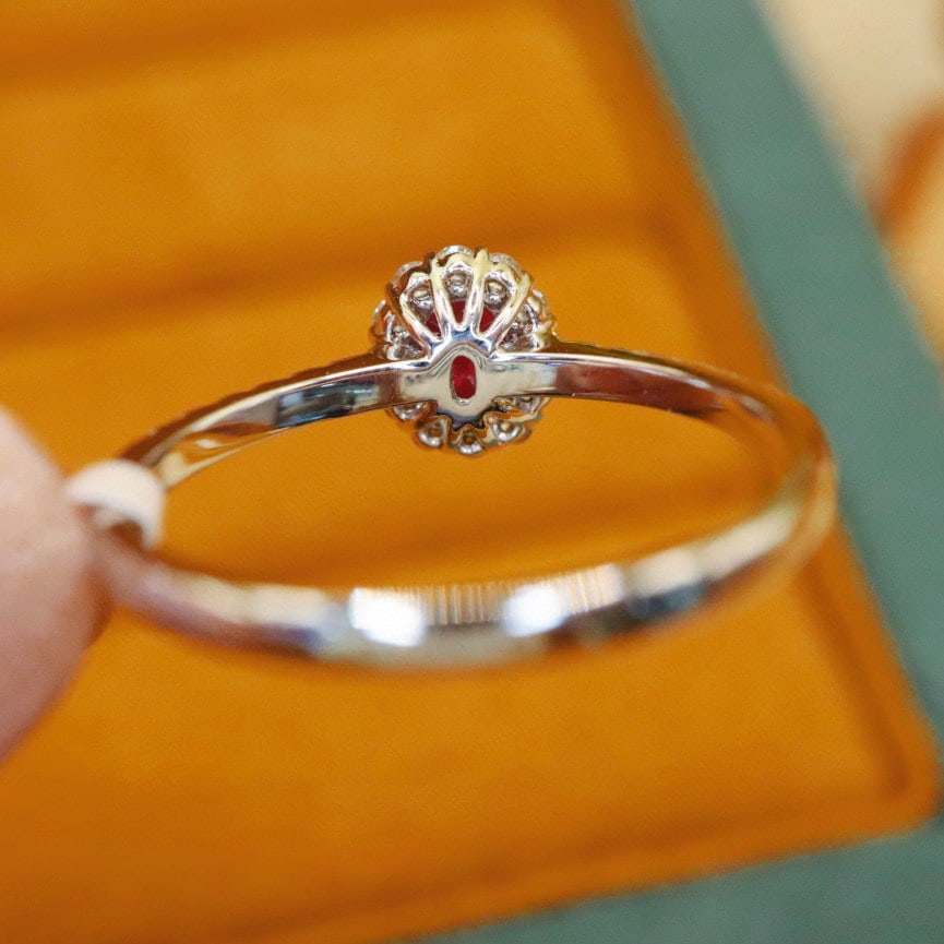 14k Gold 0.71 Ctw Natural Ruby & Diamond Ring - 4
