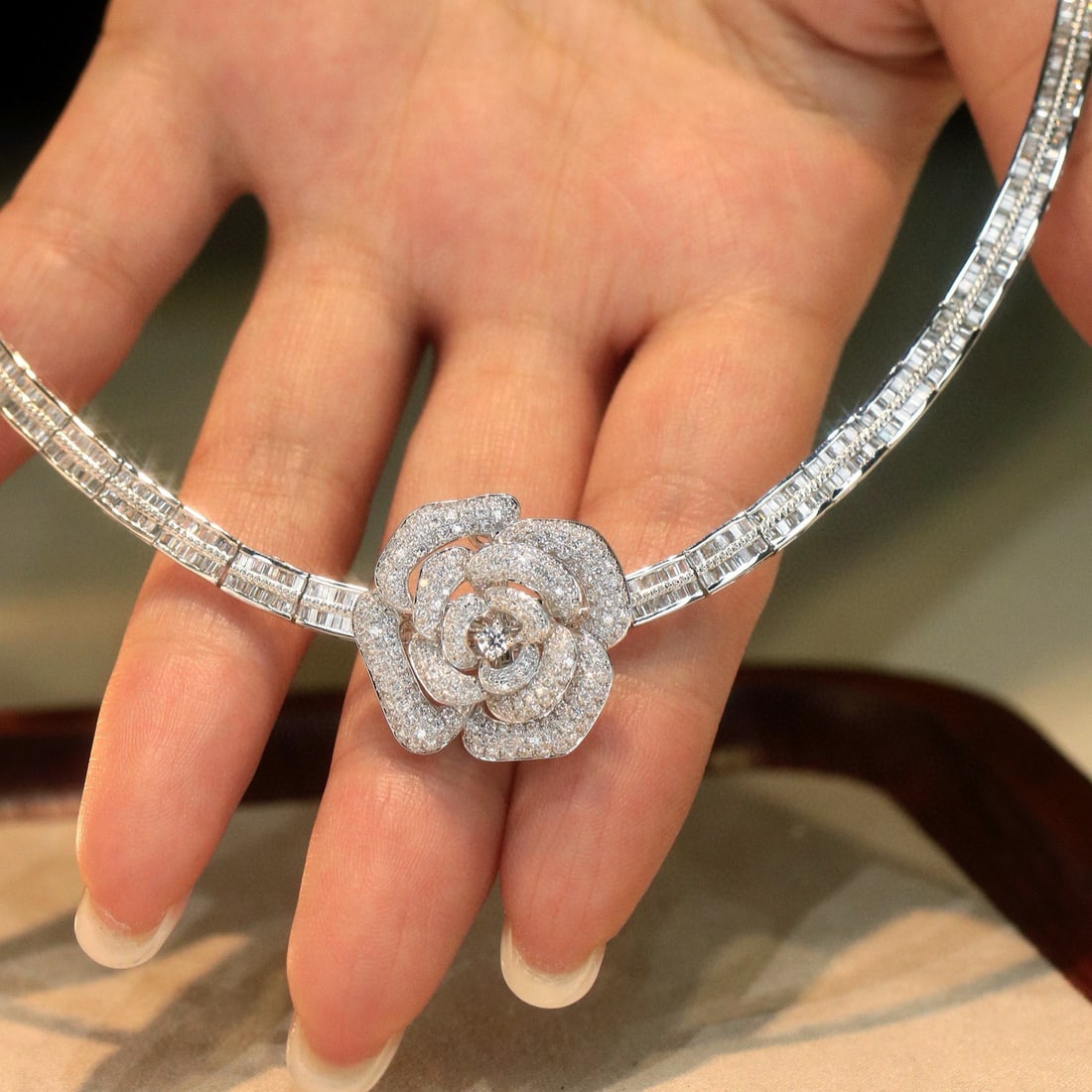 14k Gold 1.42 Ct Natural H Diamond & Flowers Pendant( Without Chain ) - 6