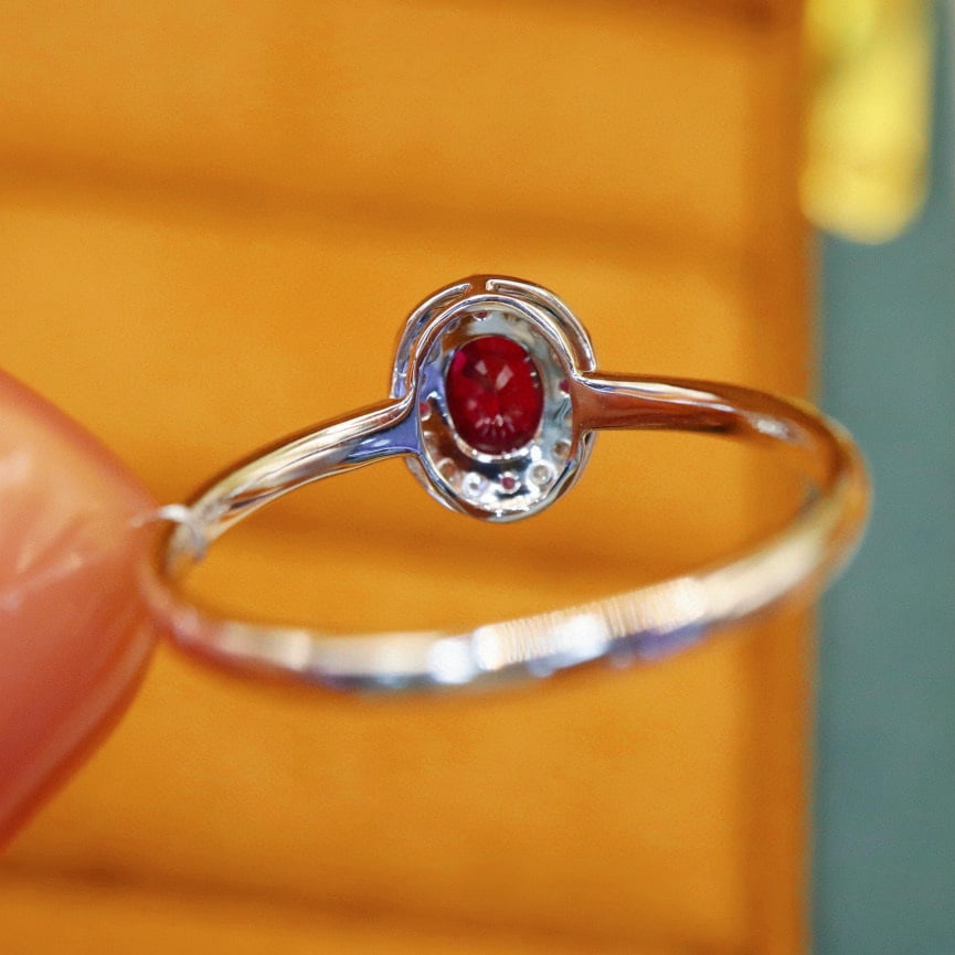 14k Gold 0.35 Ctw Natural Ruby & Ruby Ring - 4