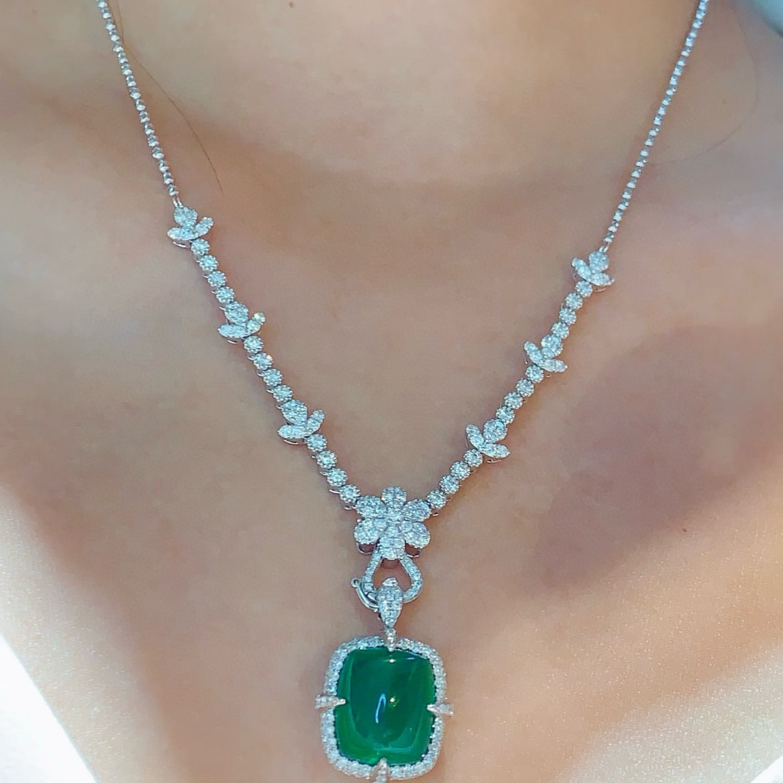 14k Gold 6.98 Ctw Vivid Green Natural Emerald & Diamond Ring/pendant( Without Chain ) - 9