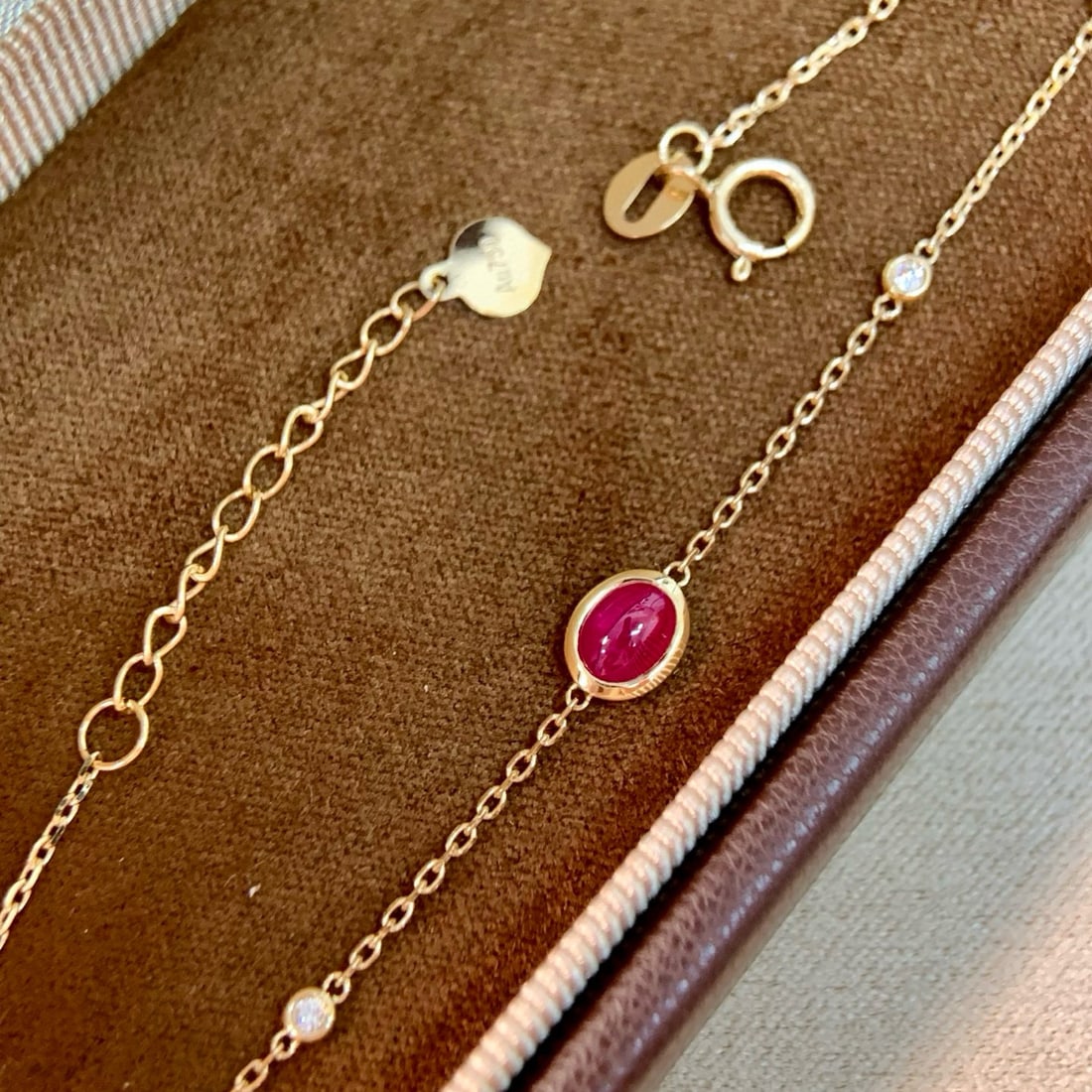 14k Gold 0.50 Ctw Natural Ruby & Diamond Bracelet - 3