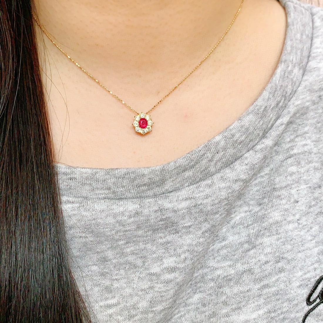 14k Gold 1.39 Ctw Natural Ruby & Diamond Ring/pendant( Without Chain ) - 4