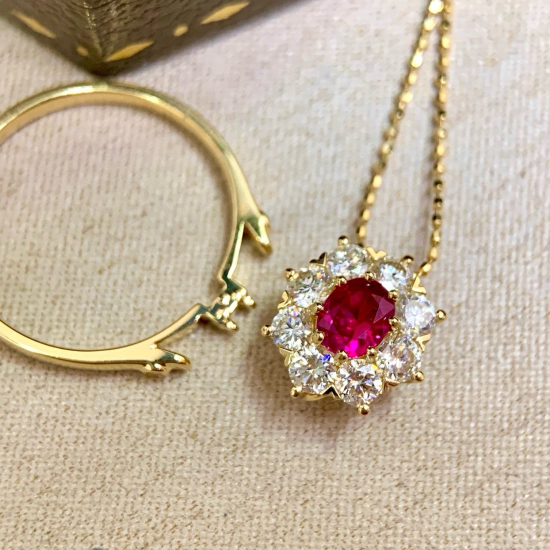 14k Gold 1.39 Ctw Natural Ruby & Diamond Ring/pendant( Without Chain ) - 6
