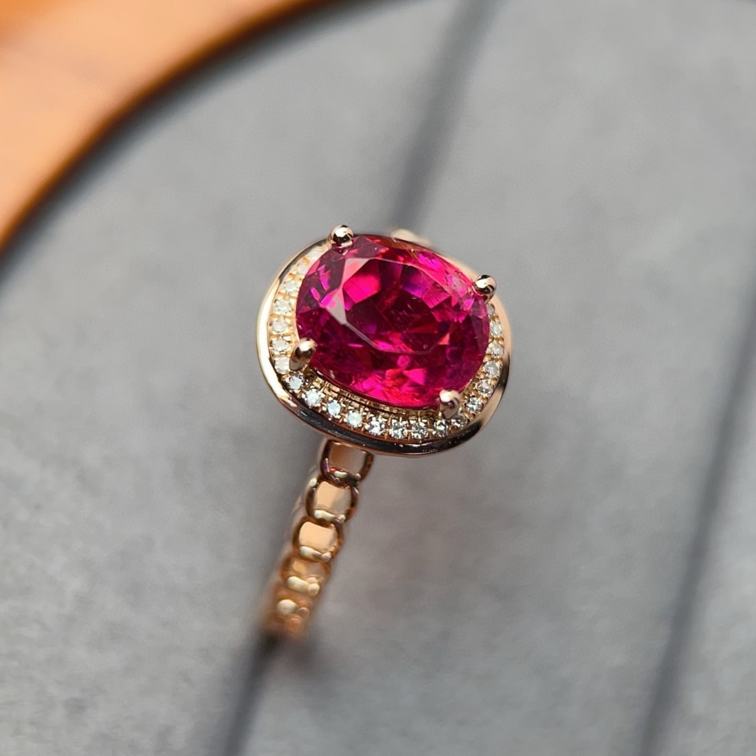 14k Gold 2.18 Ct Natural Tourmaline & Diamond Ring - 2