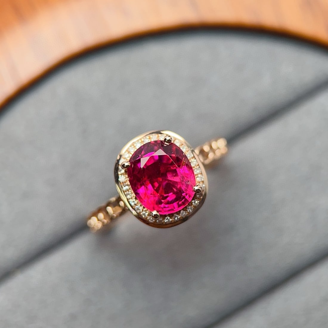 14k Gold 2.18 Ct Natural Tourmaline & Diamond Ring - 4