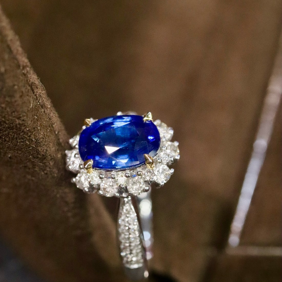 14k Gold 2.50 Ctw Natural Sapphire & Diamond Ring - 3