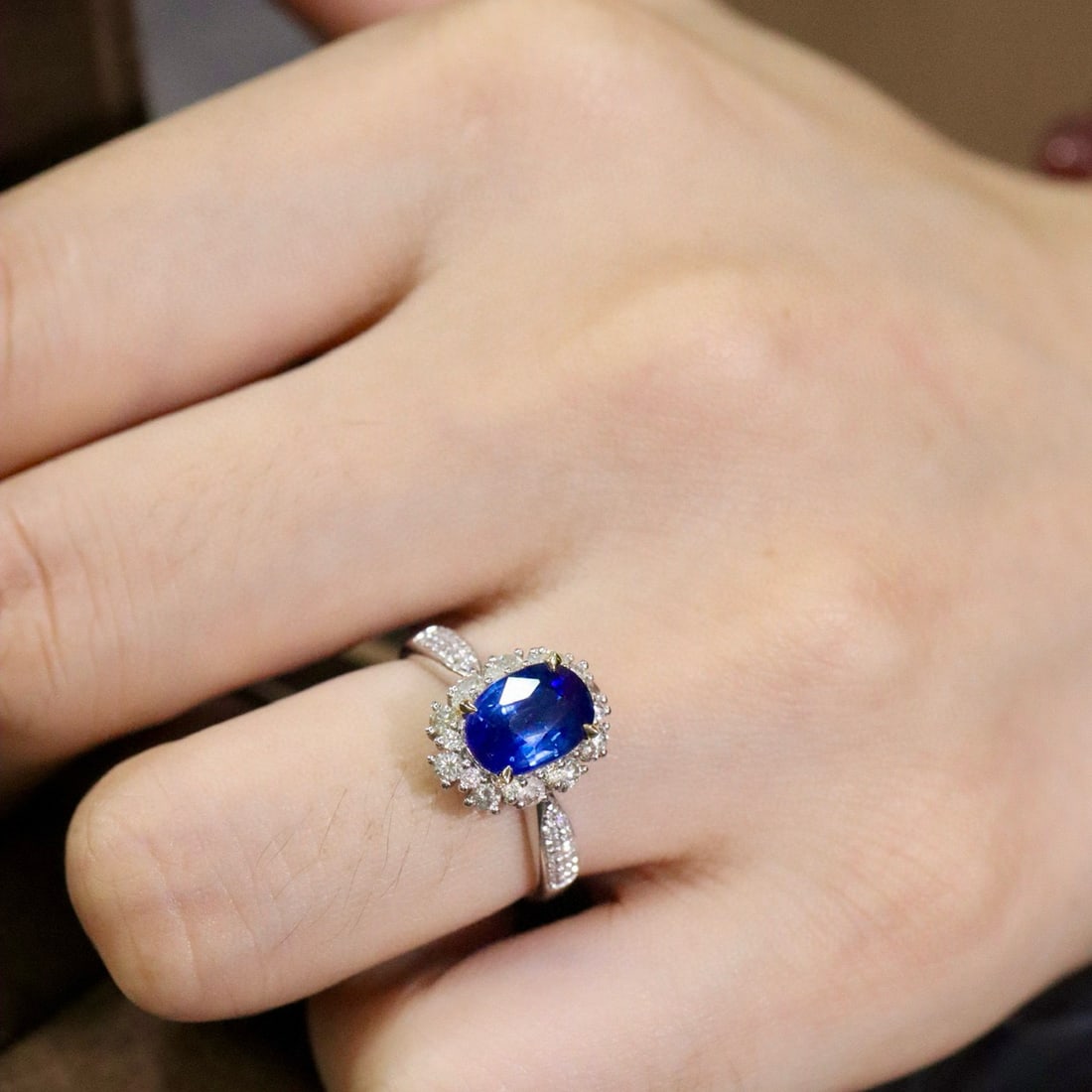 14k Gold 2.50 Ctw Natural Sapphire & Diamond Ring - 6