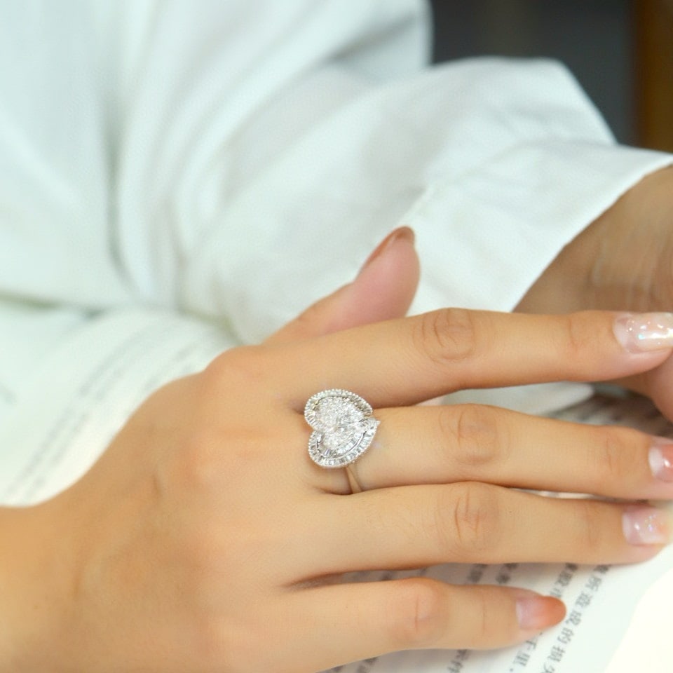 14k Gold 1.00 Ct Natural H Diamond Ring - 5