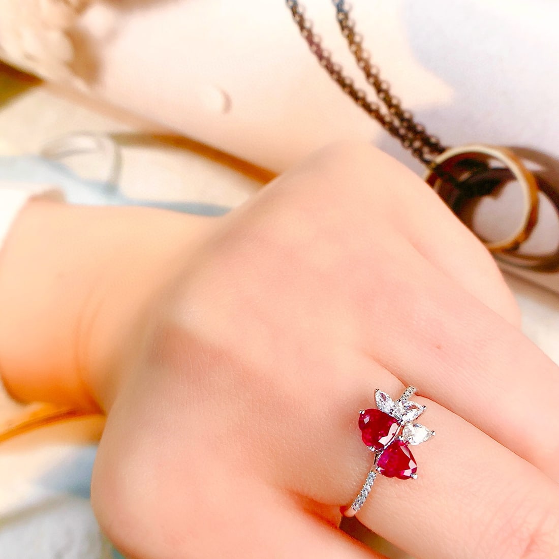 14k Gold 1.2 Ct Natural Ruby & Diamond Ring - 2