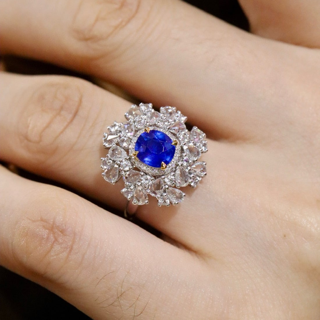 14k Gold 1.12 Ctw Natural Sapphire & Diamond Ring - 6