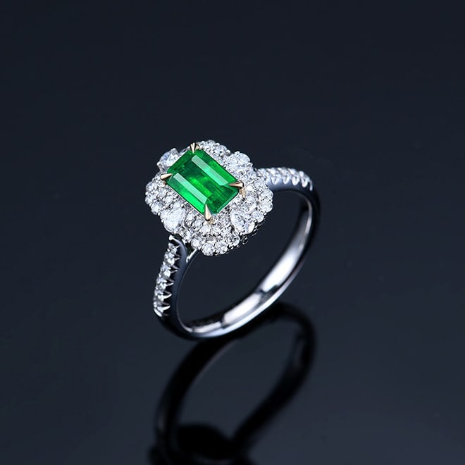 14k Gold 1.61 Ctw Vivid Green Natural Emerald & Diamond Ring/pendant( Without Chain ) - 2