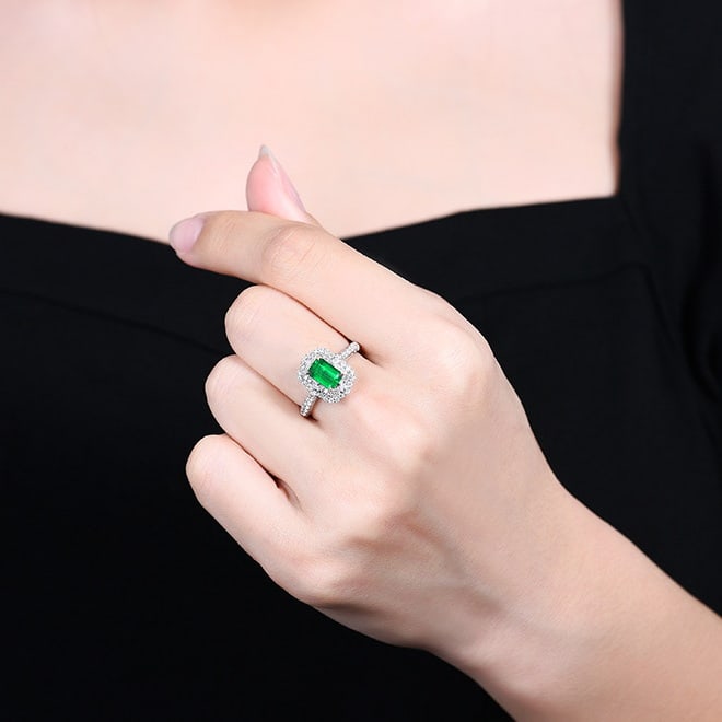 14k Gold 1.61 Ctw Vivid Green Natural Emerald & Diamond Ring/pendant( Without Chain ) - 4