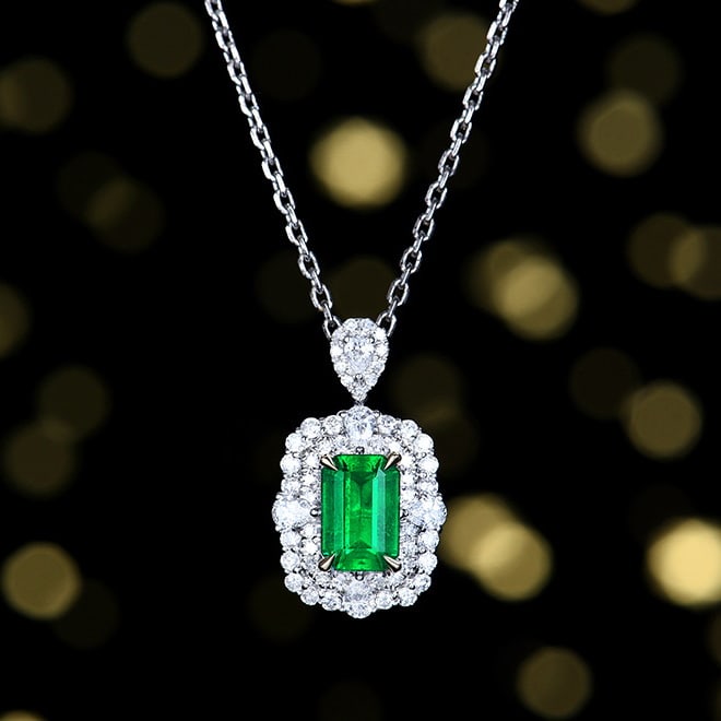 14k Gold 1.61 Ctw Vivid Green Natural Emerald & Diamond Ring/pendant( Without Chain ) - 5
