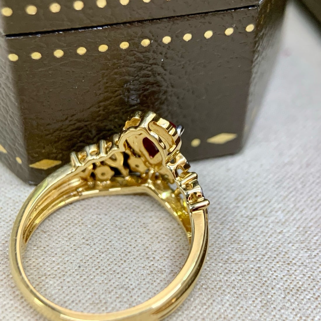 14k Gold 0.97 Ctw Natural Ruby & Diamond Ring - 4