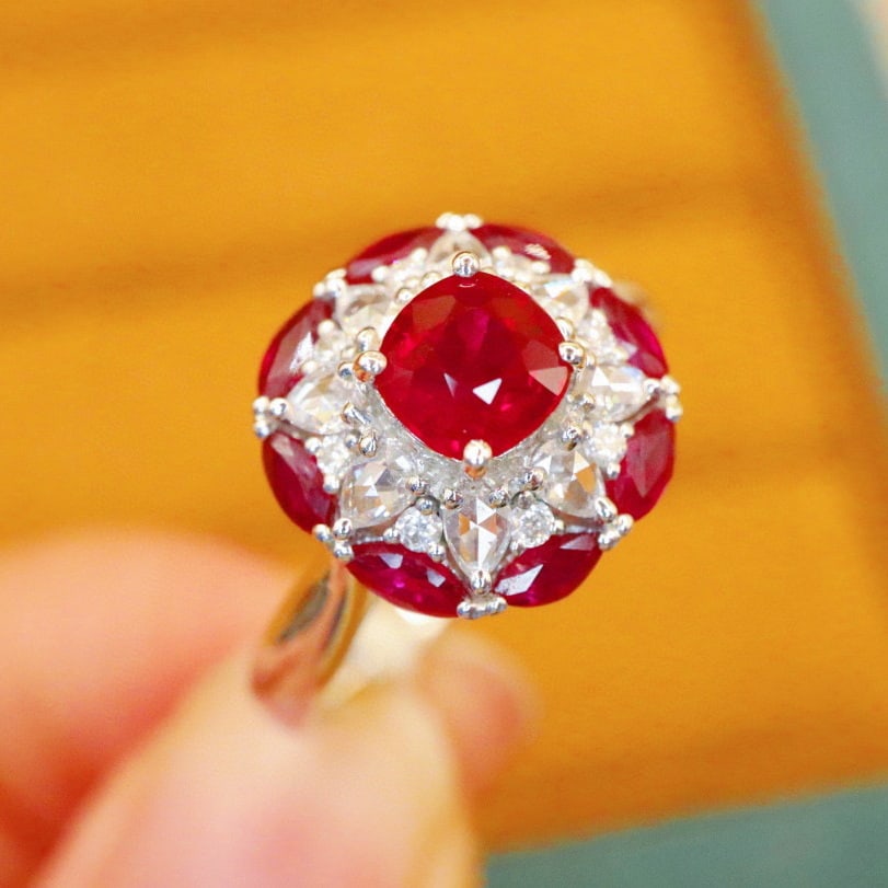 14k Gold 1.53 Ctw Natural Ruby & Ruby Ring - 2