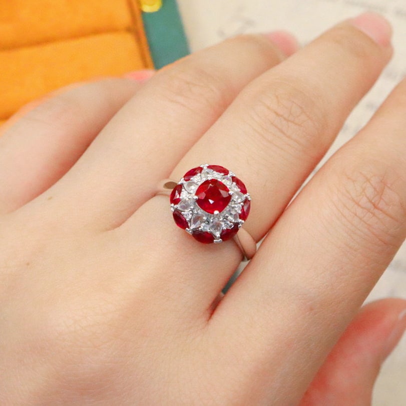 14k Gold 1.53 Ctw Natural Ruby & Ruby Ring - 4