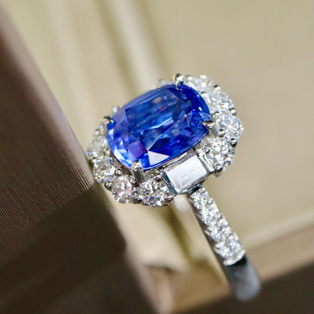 14k Gold 2.28 Ctw Natural Sapphire & Lab Grown Diamond Ring - 5