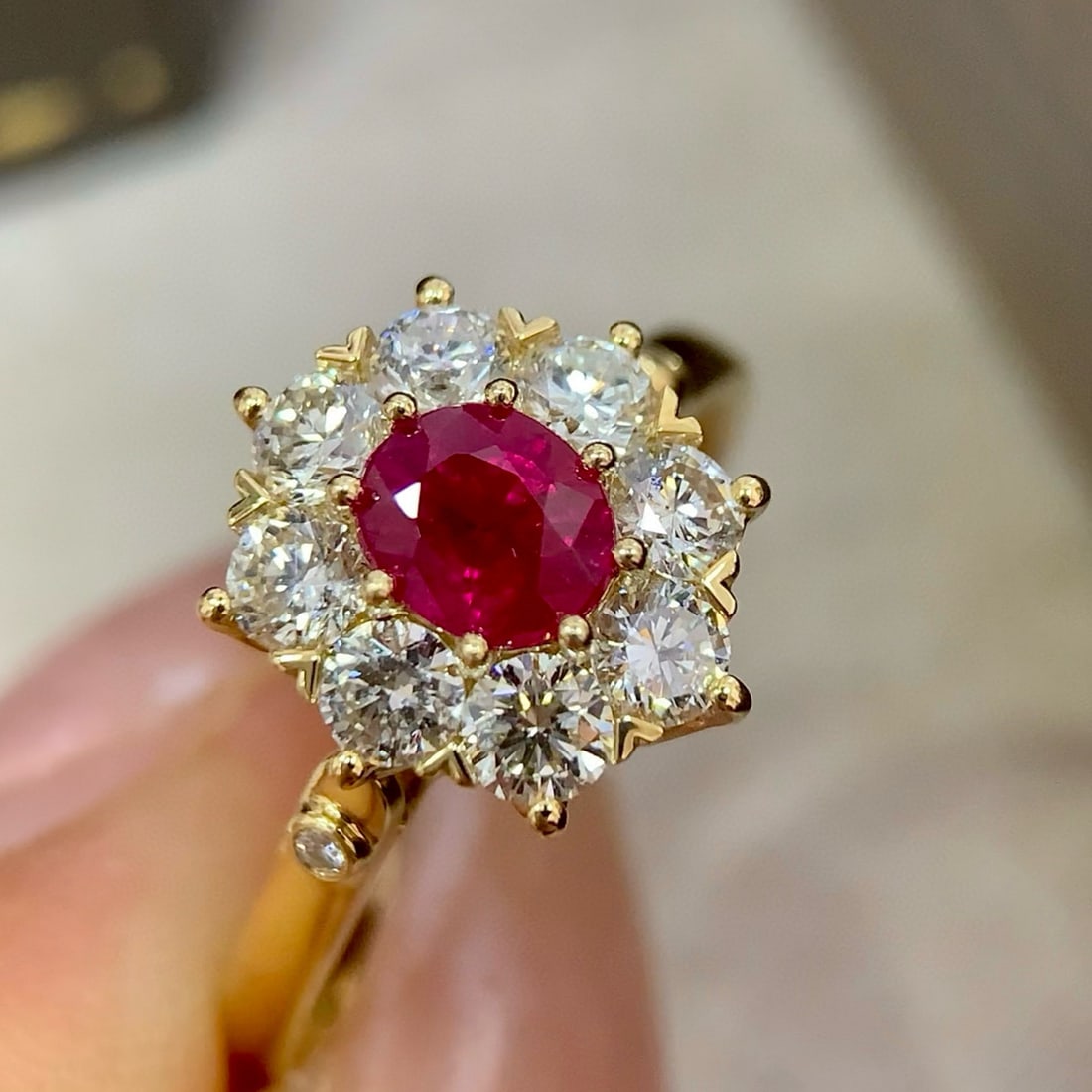 14k Gold 1.15 Ctw Natural Ruby & Diamond Ring/pendant( Without Chain ) - 5