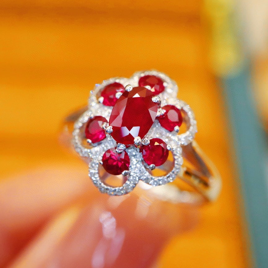 14k Gold 1.01 Ctw Natural Ruby & Ruby Ring - 2