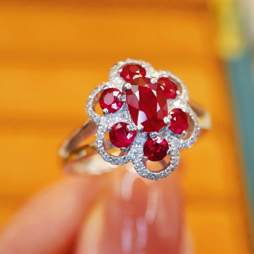 14k Gold 1.01 Ctw Natural Ruby & Ruby Ring - 3