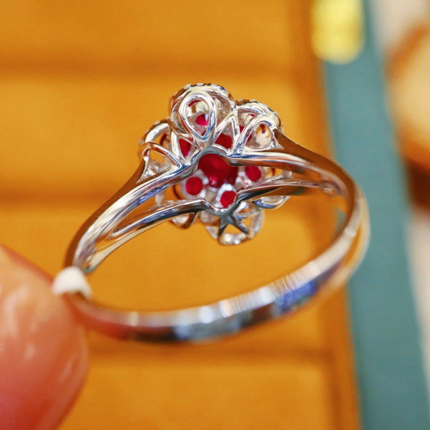 14k Gold 1.01 Ctw Natural Ruby & Ruby Ring - 4