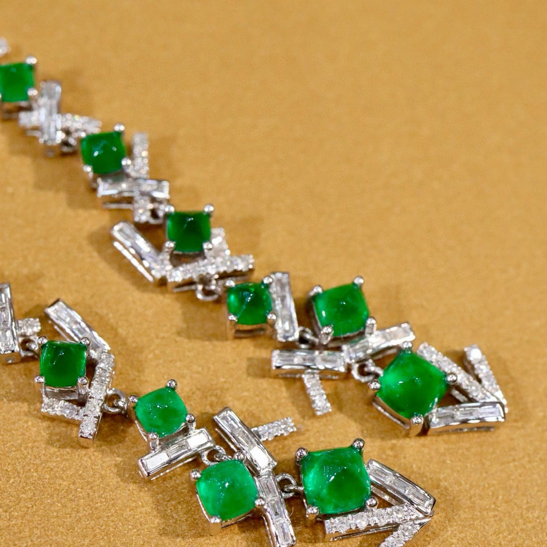 14k Gold 3.57 Ctw Vivid Green Natural Emerald & Diamond Earrings - 2
