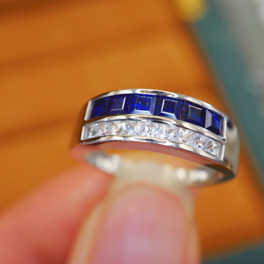 14k Gold 1.53 Ctw Natural Sapphire & Sapphire Ring - 6