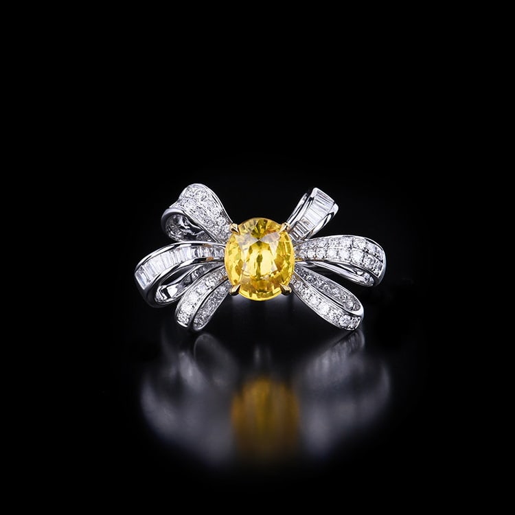 14k Gold 3.02 Ctw Natural Sapphire & Diamond Ring/pendant( Without Chain ): Ref:230990295 // gold content:14k gold // ring size:7. 25us // // main gemstone:sapphire // shape:oval // carat weight:2. 54ct // color:yellow // treatment:natural // // adjacent gemstone 2 : diamond