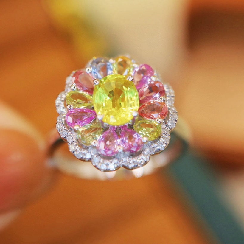 14k Gold 2.55 Ctw Natural Sapphire & Sapphire Ring - 4