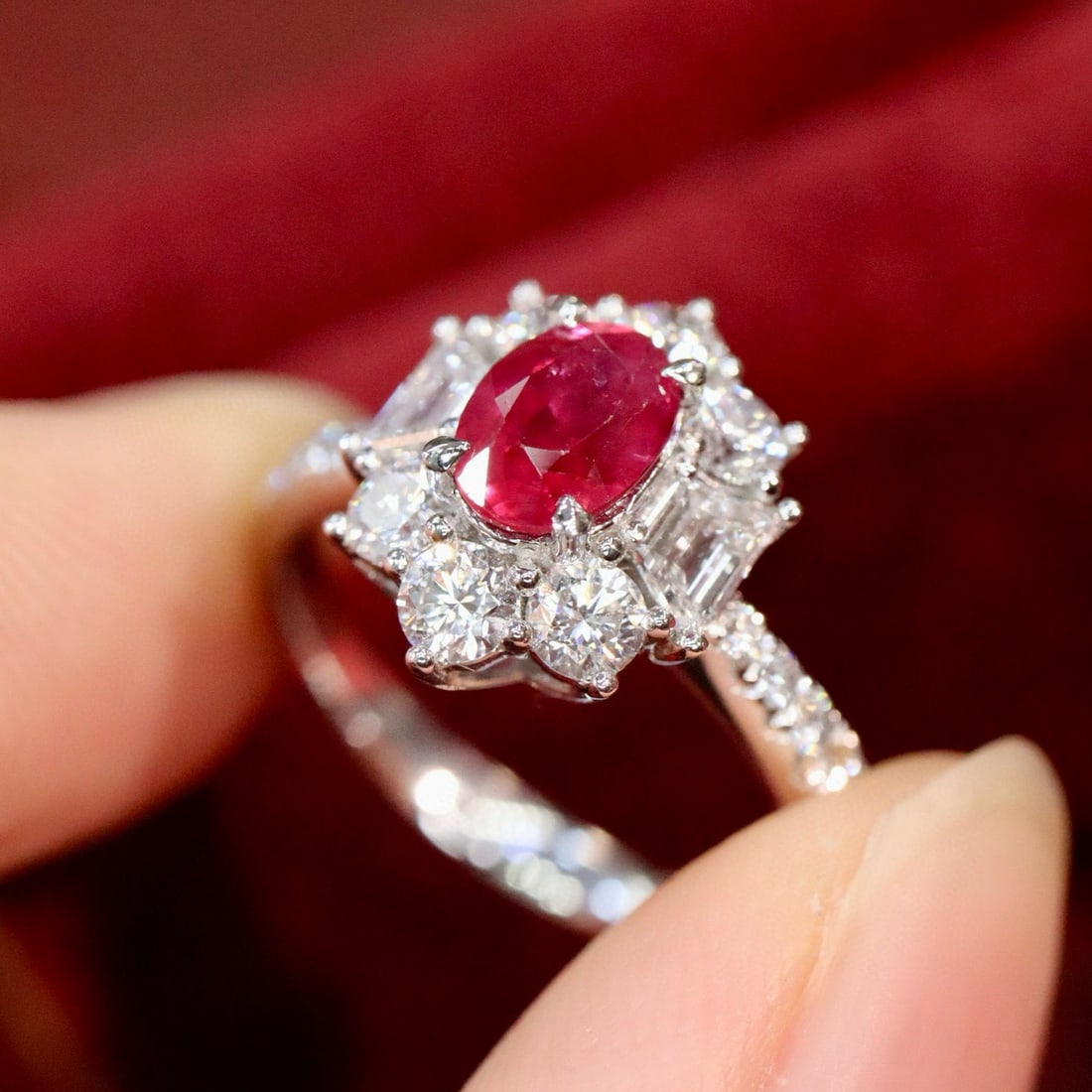14k Gold 2.36 Ctw Natural Ruby & Lab Grown Diamond Ring - 3